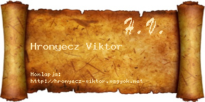 Hronyecz Viktor névjegykártya