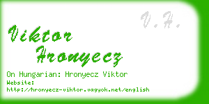 viktor hronyecz business card